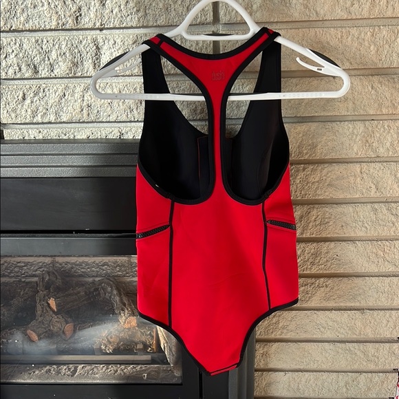 Red Zip-Front Swimsuit - Picture 2 of 2